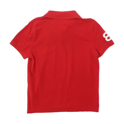 Red Solid Short Sleeve Polo