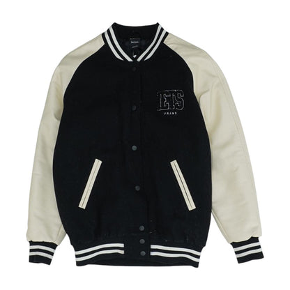 Black Color Block Varsity Jacket
