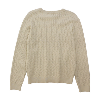 Beige Solid Pullover Sweater