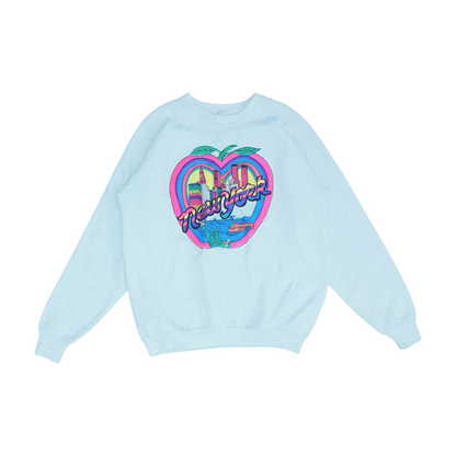 Vintage White Solid Sweatshirt Pullover