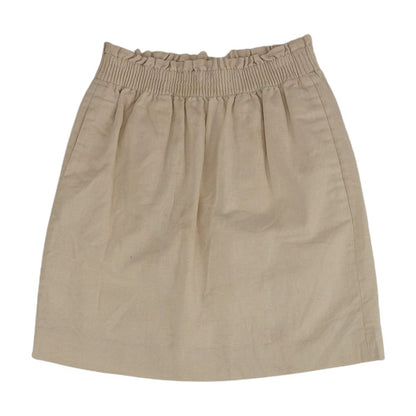 Beige Solid Mini Skirt