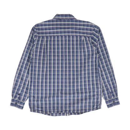 Navy Plaid Long Sleeve Button Down