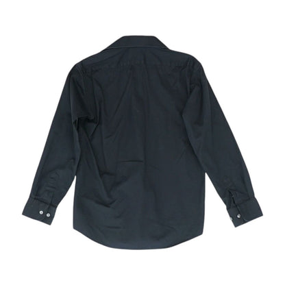 Black Solid Long Sleeve Button Down