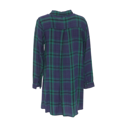 Navy Plaid Mini Dress