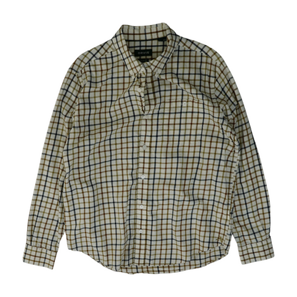 Beige Check Long Sleeve Button Down