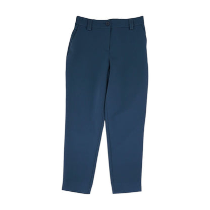 Blue Solid Dress Pants