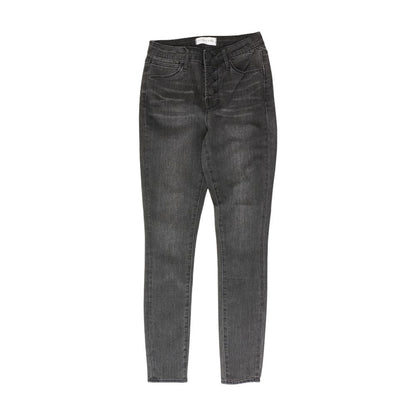 Black Solid High Rise Skinny Leg Jeans