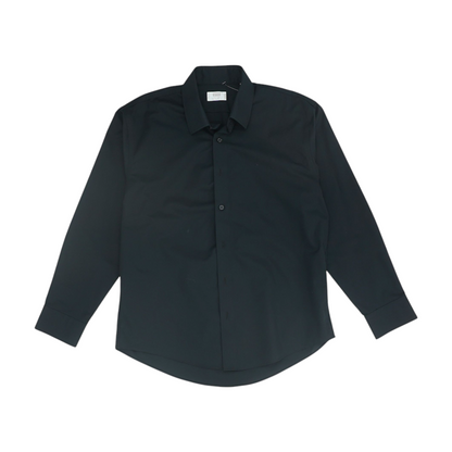 Black Solid Long Sleeve Button Down