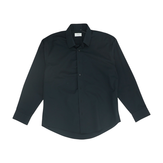 Black Solid Long Sleeve Button Down