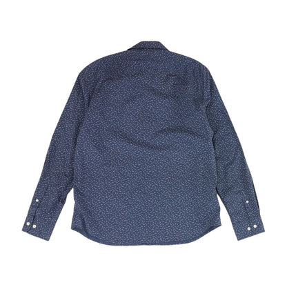 Blue Floral Long Sleeve Button Down