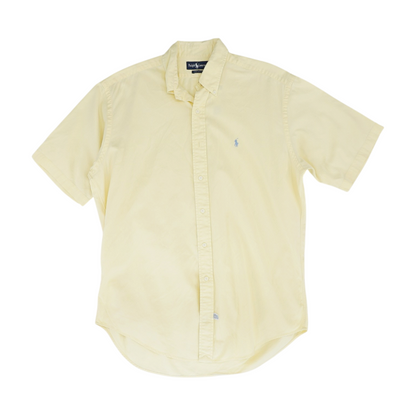Yellow Solid Short Sleeve Button Down