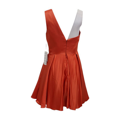 Rust Solid Midi Dress