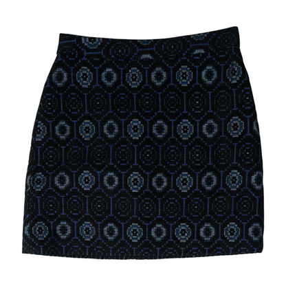 Navy Abstract Mini Skirt
