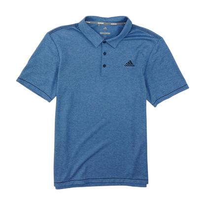 Blue Solid Short Sleeve Polo