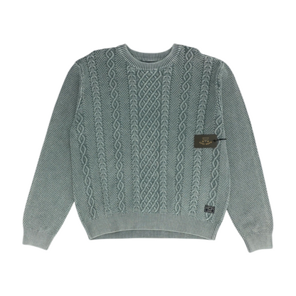 Blue Solid Pullover Sweater