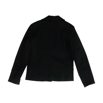 Vintage Black Solid Button Front Jacket