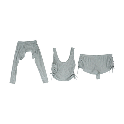 Gray Plus Solid Pajama Set