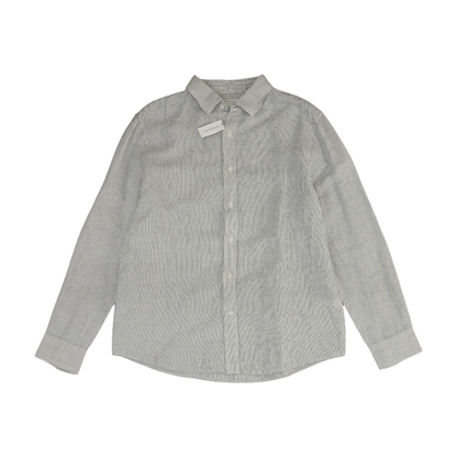 White Striped Long Sleeve Button Down