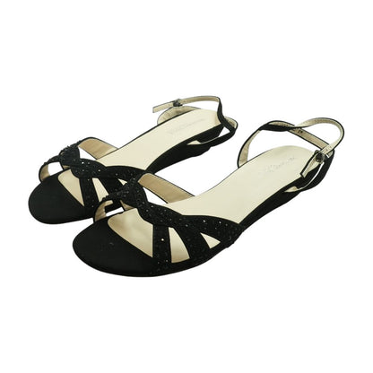 Black Wedged Sandals