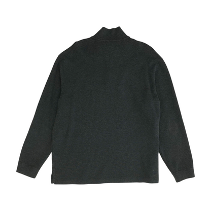 Gray Solid 1/4 Zip Sweater