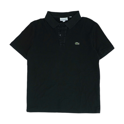Black Solid Short Sleeve Polo