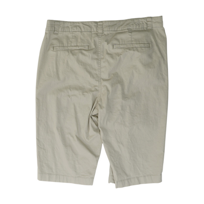 Tan Solid Chino Capris