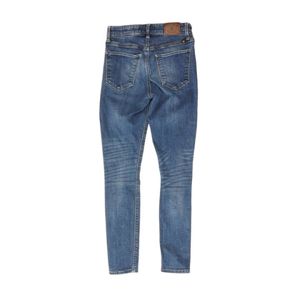 Blue Solid Skinny Leg Jeans