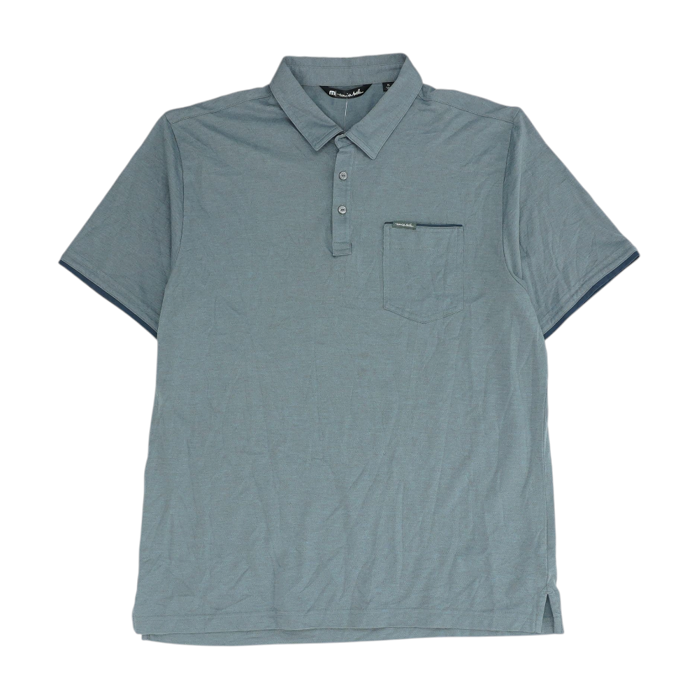 Travis Mathew Gray Solid Short Sleeve Polo – Image 1