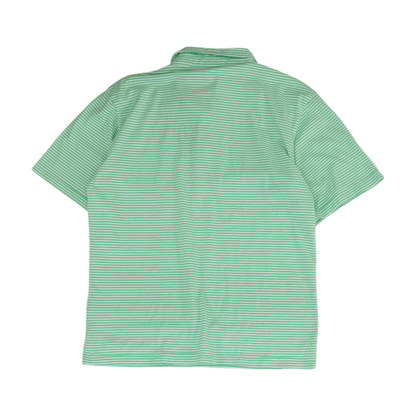 Green Striped Short Sleeve Polo