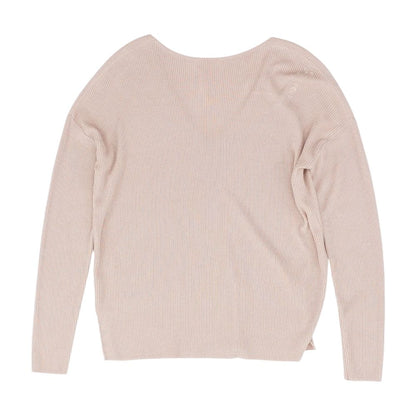 Pink Solid V-Neck Sweater