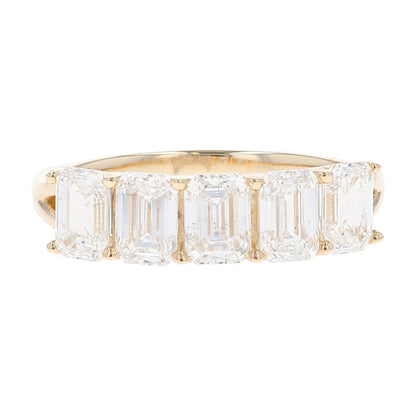 2 Ct 14K Gold Emerald Cut Lab Grown Diamond Band