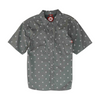 Gray Print Short Sleeve Button Down