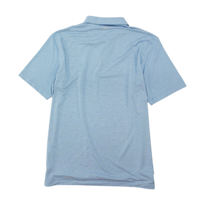 Blue Striped Short Sleeve Polo