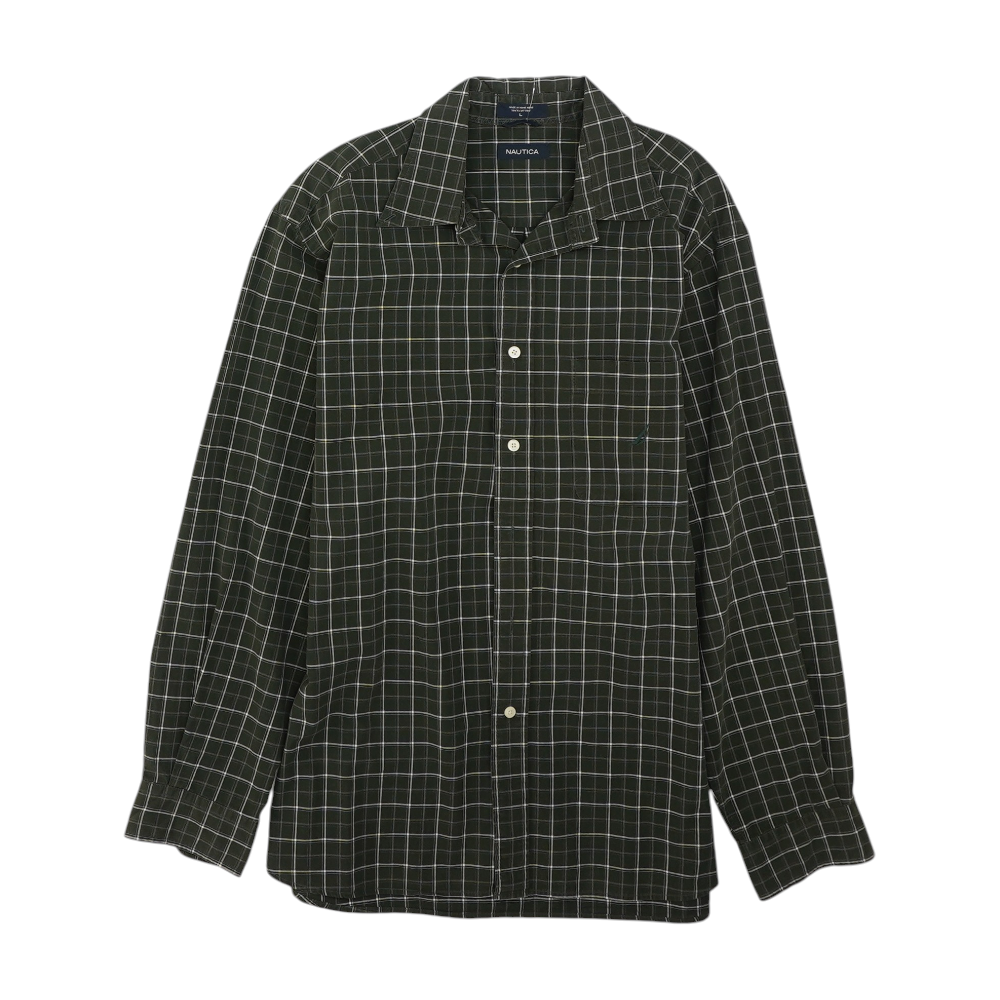 Green Check Long Sleeve Button Down