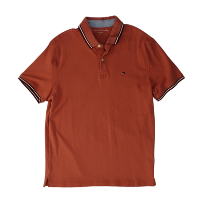 Red Solid Short Sleeve Polo