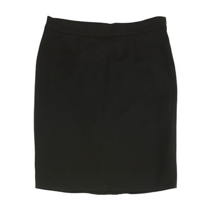 Black Solid Midi Skirt