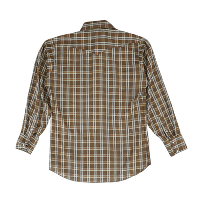 Brown Plaid Long Sleeve Button Down