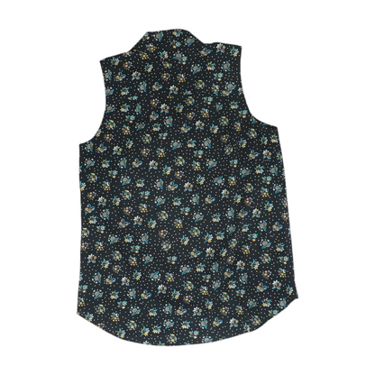 Black Floral Button Down