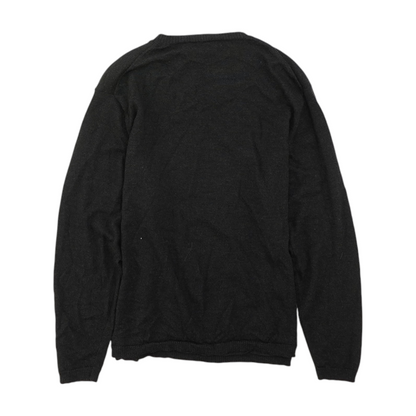 Black Solid Pullover Sweater