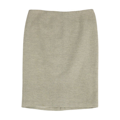 Gray Solid Midi Skirt