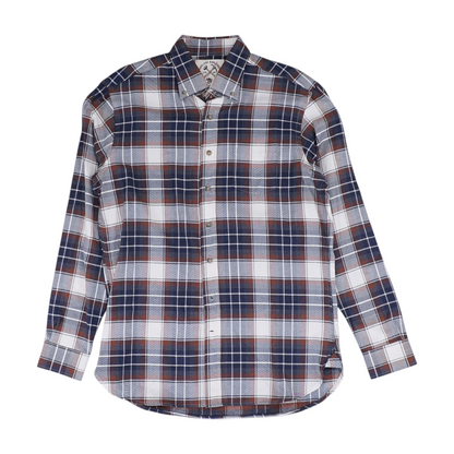 Navy Plaid Flannel Button Down
