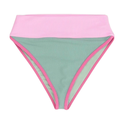 Green Color Block Swim Bottom