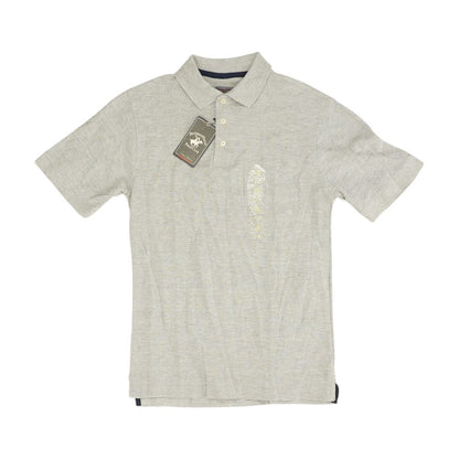 Gray Solid Short Sleeve Polo