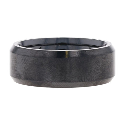 Black Titanium Beveled Wedding Band
