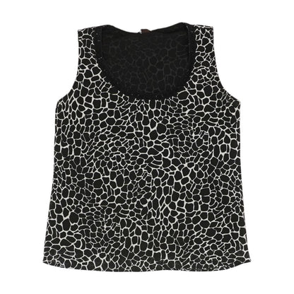 White Animal Print Sleeveless Blouse