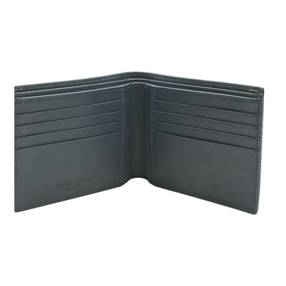 Blue Leather Bifold Wallet