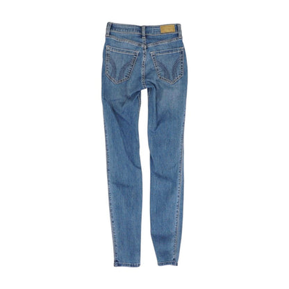 Blue Solid High Rise Skinny Leg Jeans