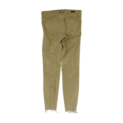 Green Solid Skinny Leg Jeans