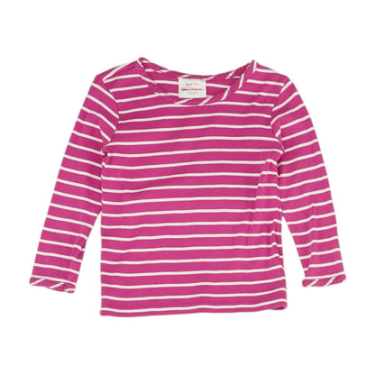Pink Striped Crewneck Knit Top