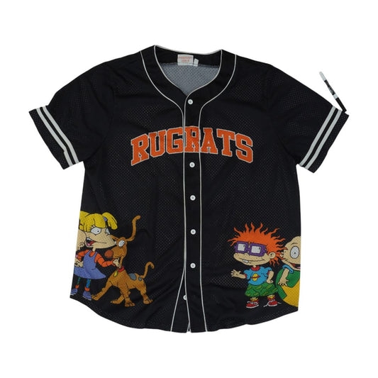 Black Solid Short Sleeve Rugrats Jersey